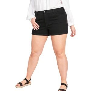 Old Navy Women’s Mid-Rise Wow Black Jean Shorts Plus Size 24 Stretchy Casual